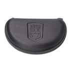 Black zippered hard case with embossed BSSI logo for Bollé Gunfire glasses kit