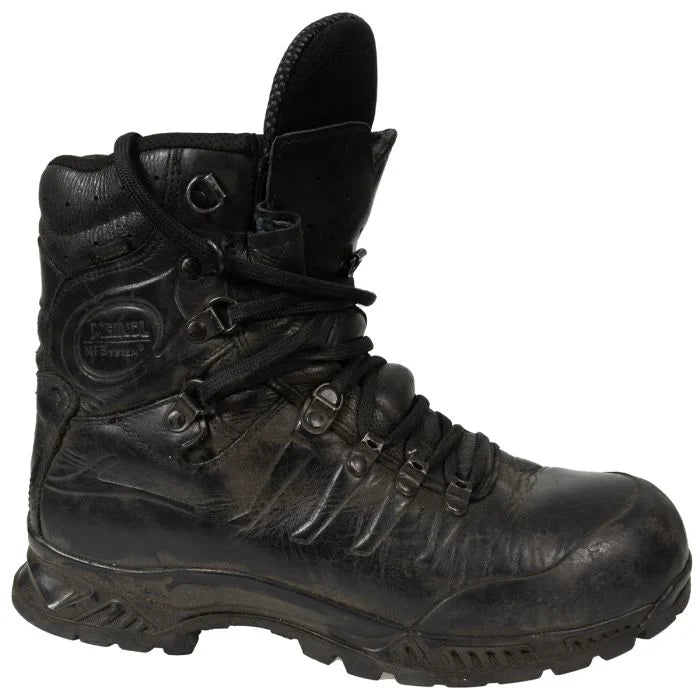Side view of German Army issue Meindl leather combat boot