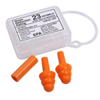 Rothco GI type orange silicone earplugs with clear EPA labelled storage case