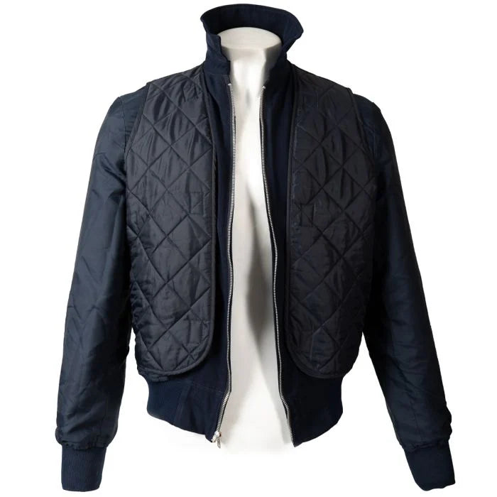 Inside view of the RAF General Purpose Jacket with the dark quilted sleeveless thermal liner attached.