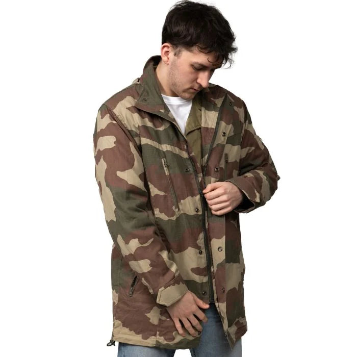 Interior quilted lining and inner pocket detail of Turkish Army Ripstop Parka