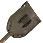 Rear view of the Austrian military entrenching tool carrier, displaying heavy-duty metal M1910 wire keepers for belt attachment.