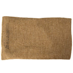 A full-length view of the rectangular British Army cap comforter made of heavy brown wool.
