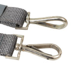 Detailed view of the dual spring-loaded steel hooks on an NVA rifle sling, highlighting the attachment points for MPi-K and MPi-AK-74 rifles.