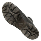 Detailed close-up of the rugged Vibram sole tread pattern on the bottom of the German military surplus boot.