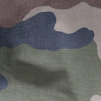 Close-up of reinforced double-layer knee panel on French Army F2 trousers
