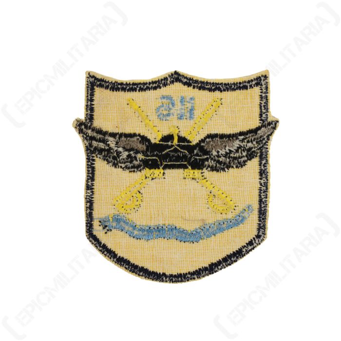 Reverse side of US Vietnam era 116th Air Cavalry patch showing cheesecloth mesh backing