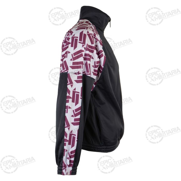 Original French Autun military sports jacket side view showing sleeve pattern and pocket entry