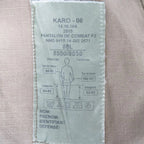 Close-up of original French military issue label showing size 88L and NNO NATO code