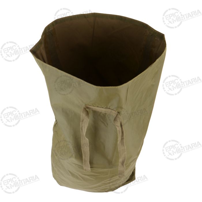 Top open view of Belgian Army nylon duffel bag showing interior compartment