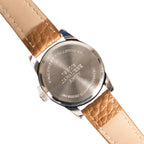 Close-up of the stainless steel watch case back engraved with 1940s Japanese Army, Eaglemoss Collections, and Japanese quartz movement details.
