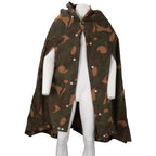 Front view of Hungarian M82 Zeltbahn worn as a poncho on a mannequin featuring olive and brown camouflage.
