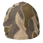 Top-down perspective of the original Austrian M75 helmet cover, highlighting the robust cotton canvas construction.