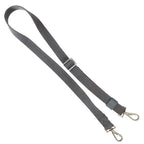 Full view of the East German military rifle sling with grey nylon webbing, adjustable buckle, and steel clips, ideal for Warsaw Pact rifle restorations.