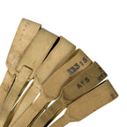Close-up of khaki 37 Pattern cross straps, showing clear numerical markings on the durable canvas webbing.