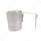 Belgian military surplus canteen cup with L-shaped handle unfolded