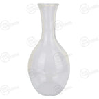 Front view of empty clear glass Italian Air Force water carafe