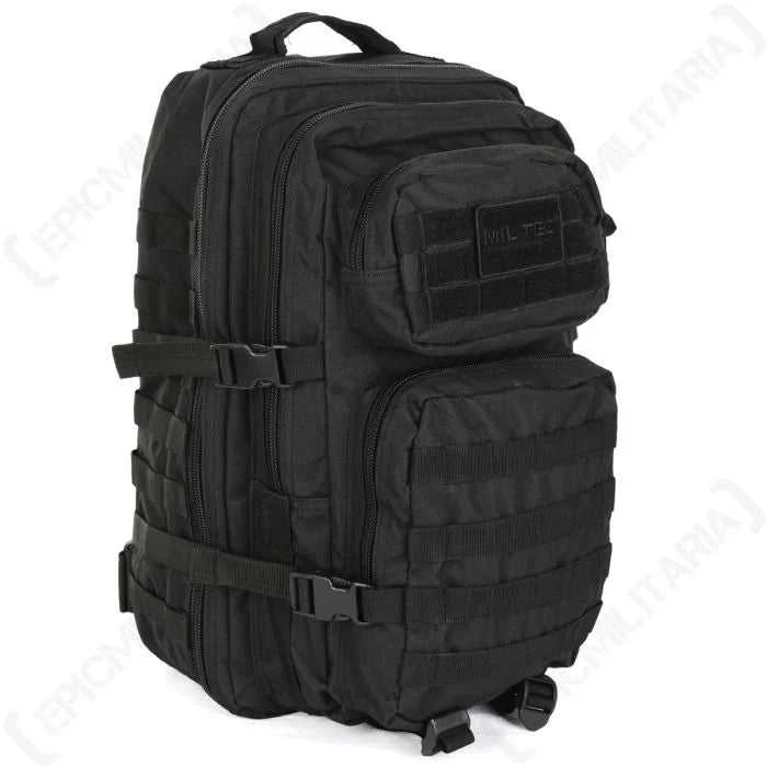 Mil-Tec 36L MOLLE Assault Pack Large side perspective showing MOLLE webbing