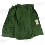 Open interior view showing green quilted padded liner