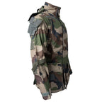Side view of French Army FELIN T4 combat jacket showing sleeve pocket and underarm zipper vent
