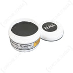 Open tub showing black Duckswax leather conditioning wax cream