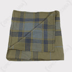 Folded unissued Dutch Army cotton handkerchief with one corner turned back to show the internal plaid texture and classic military surplus construction.