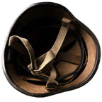 Interior view of M87 helmet canvas webbing cradle and leather sweatband