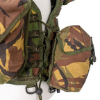 Side adjustment lacing system with brass eyelets and cord locks on Dutch assault vest