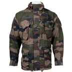 Front view of the French Army FELIN T4 ripstop combat jacket in CCE camo on a mannequin