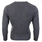 Back view of original German military grey knitted jumper