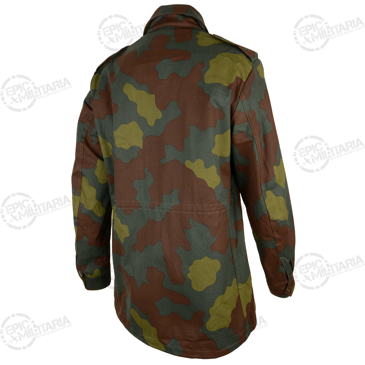 Rear-angle view of the Italian San Marco field jacket showing the adjustable waist seam.
