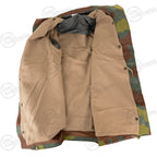 Interior view of the Italian Army parka showing the detachable beige wool liner.