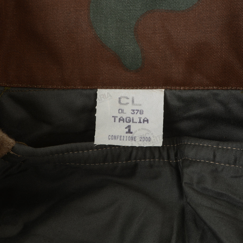 Close-up label detail inside the Italian San Marco parka marked Taglia 1 and 2000.
