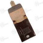 Interior view of an open brown leather map case with internal organisers and clear military stampings.