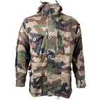 Front view of French Army FELIN Sateen T4 Combat Jacket in CCE Camo
