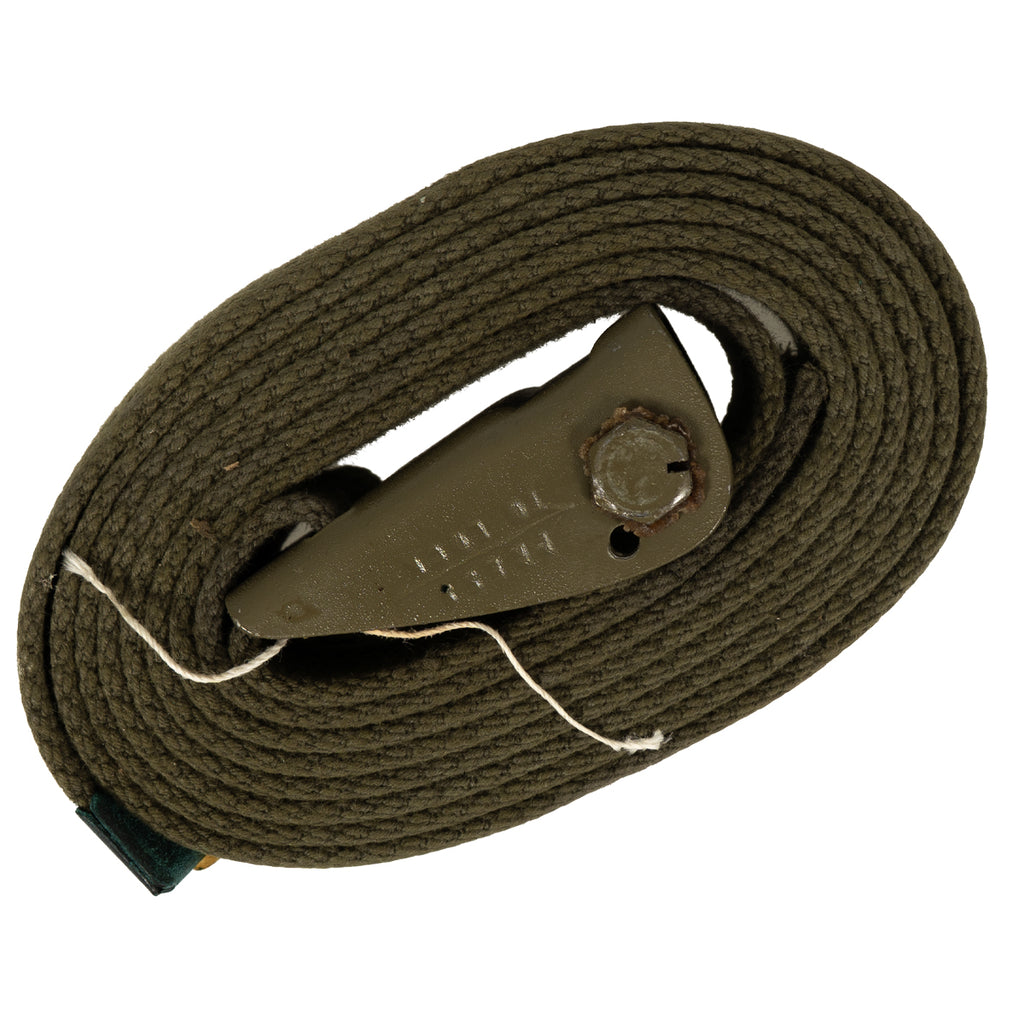 Brown belt with a metal buckle on a white background