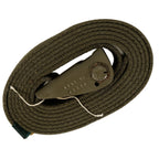 Brown belt with a metal buckle on a white background