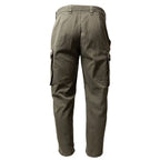 Rear view of the Austrian military mountain issue Anzug 03 trousers showing belt loops.