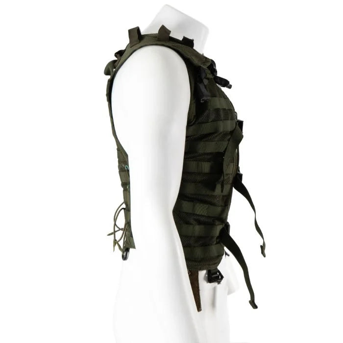Side profile view showing the adjustable shock cord lacing system and brass eyelets