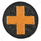 Back view of original US 33rd Infantry Division patch showing thread backing and merrowed edge