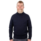 Male model wearing navy blue WW2 British Navy and RAF roll neck jumper