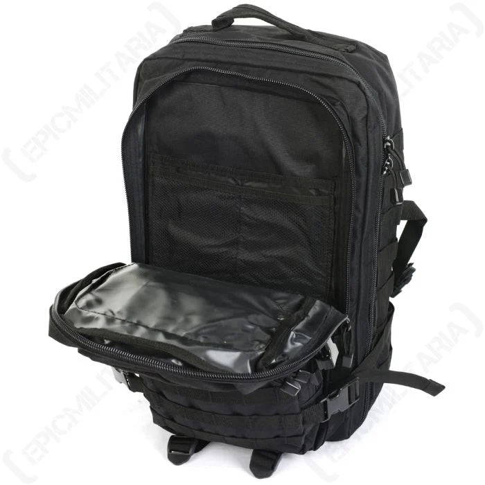 Mil-Tec 36L MOLLE Assault Pack Large secondary compartment with organizer pockets
