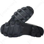 Bottom sole view of US Panama jungle boots displaying angled mud-clearing tread pattern