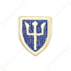 Reverse view of original US 97th Infantry Division patch showing back stitching