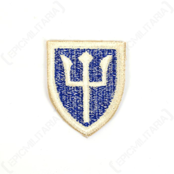 Reverse view of original US 97th Infantry Division patch showing back stitching