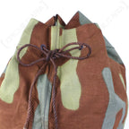Close-up of braided drawstring closure on Italian San Marco duffel bag