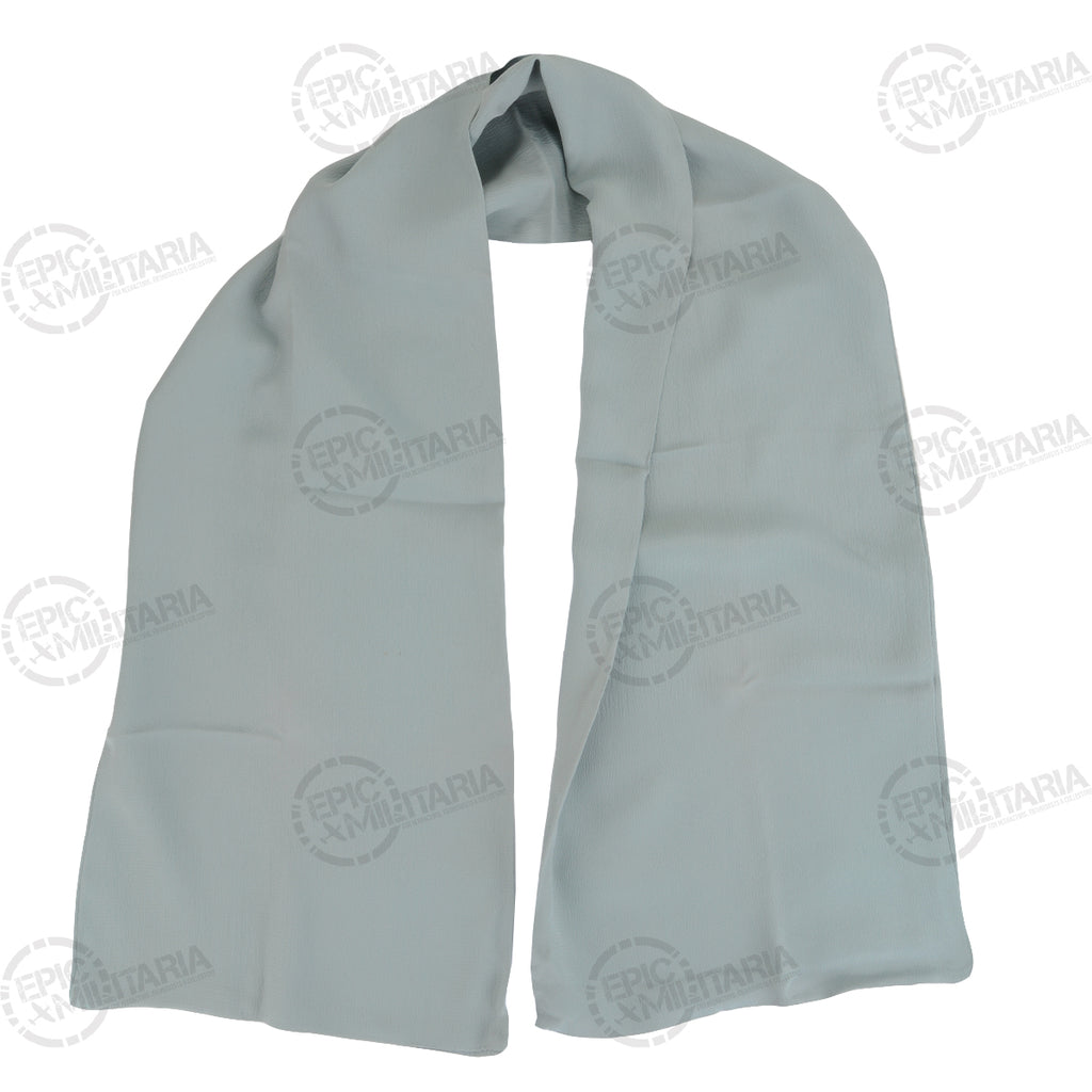 A folded light blue rayon infantry neckerchief, authentic US Army Vietnam-era surplus.