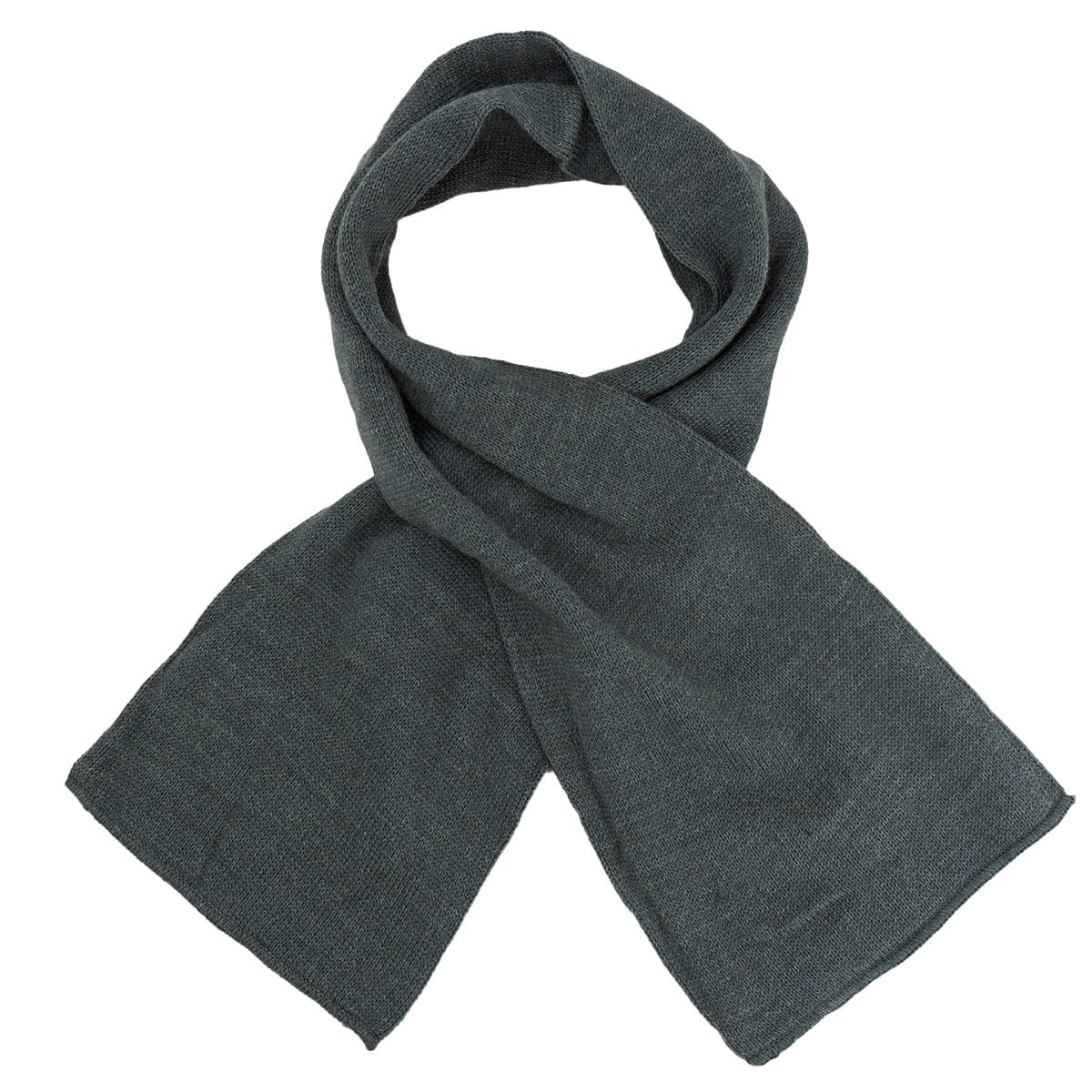 Grey original Swedish military wool scarf in a simple folded loop design on a white background.