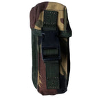 Front view of closed Dutch Army DPM Glock magazine pouch with black quick-release buckle