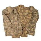Group of three original Turkish Army field shirts showcasing the variations in the TUBITAK pixelated camouflage pattern and surplus details.